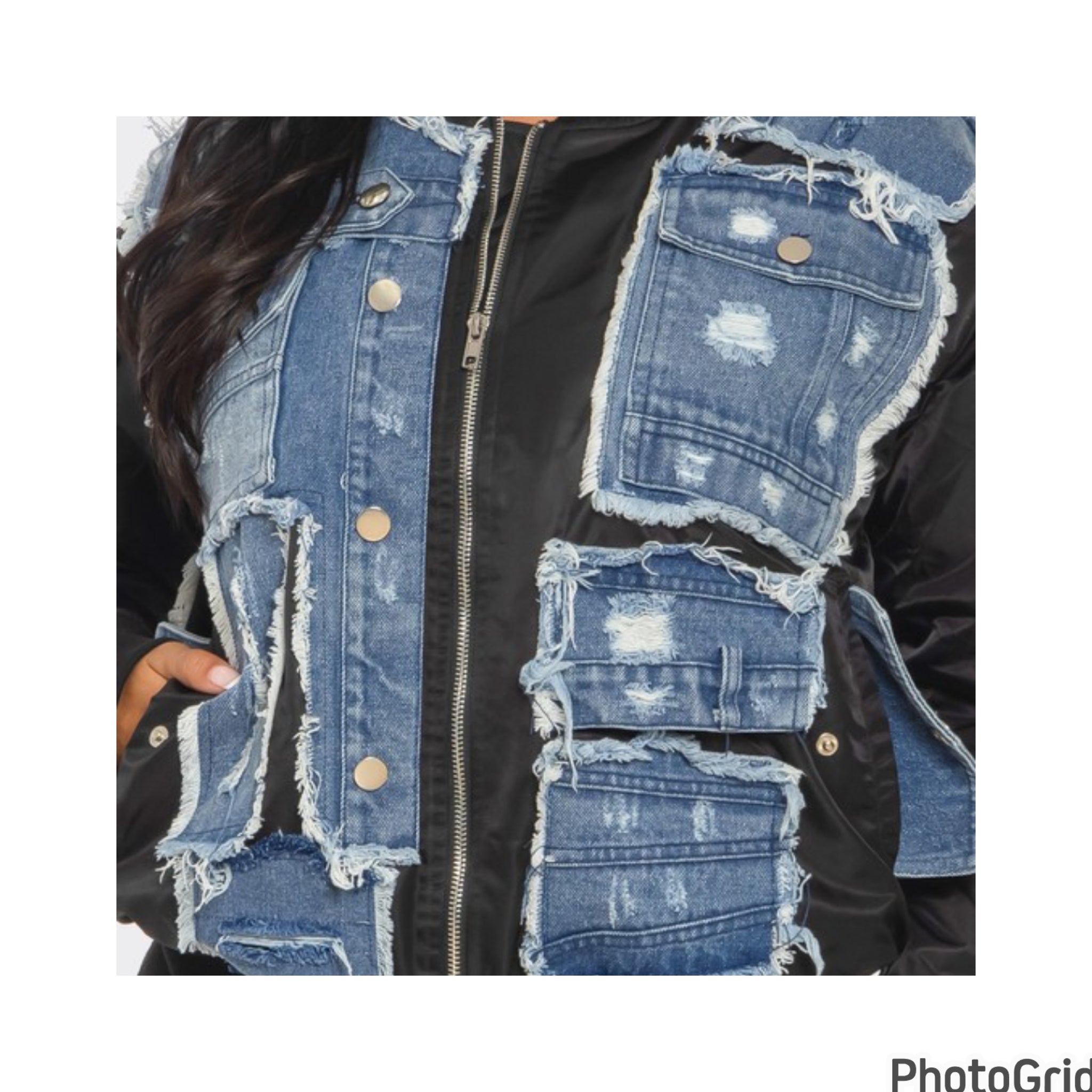 Distressed Denim Bomber **PRE-ORDER 10/30/24**